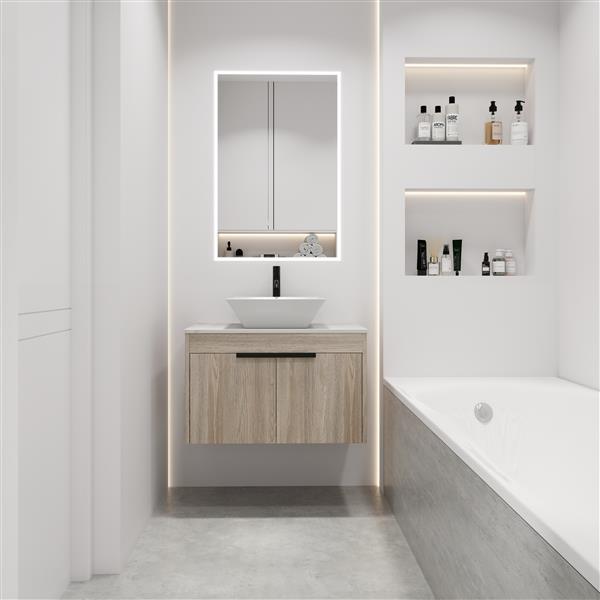 30 " Modern Design Float Bathroom Vanity With Ceramic Basin Set,  Wall Mounted White Vanity  With Soft Close Door,-Packing,-Packing,2 Pieces Parcel