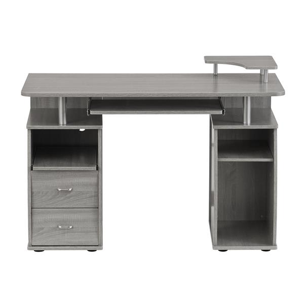 Complete Computer Workstation Desk With Storage, Grey