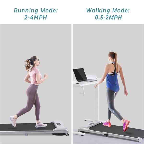 2 in 1 Under Desk Electric Treadmill 2.5HP, Remote Control, Display, Walking Jogging Running Machine Fitness Equipment for Home Gym Office