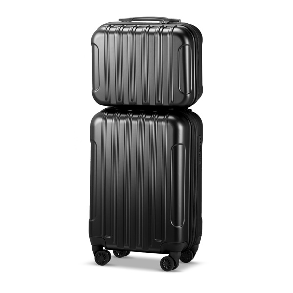 2 Piece Luggage Set, 20" Carry-On Expandble Luggage Hardside Lightweight Suitcase, 14" Mini Cosmetic Cases