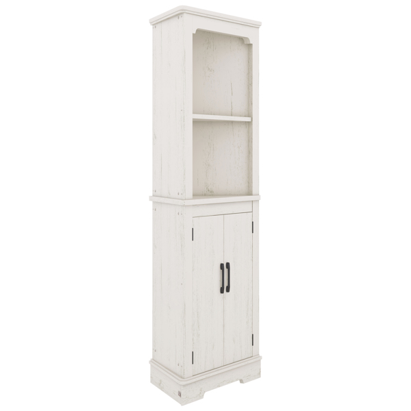 Tall Corner Cabinet with Doors for living room, bathroom,Dining Room or Kitchen,color:Wood grain beige