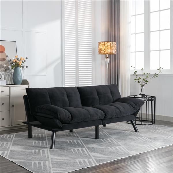 Black Convertible Folding Modern sofa Bed