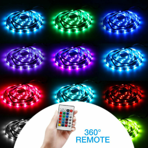 4x50CM USB 5V RGB LED Strip  Background light  Remote kit for TV Computer Lamp