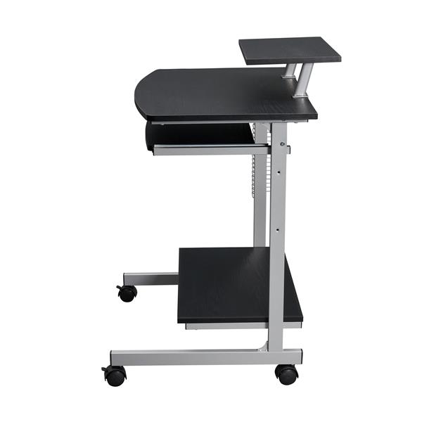 Compact Computer Cart With Storage, Espresso