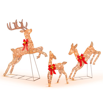 3 Pieces  Lighted Christmas Reindeer Christmas decoration