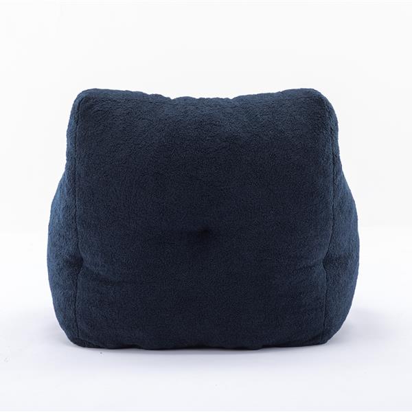 010-Soft Teddy Fabric Tufted Foam Bean Bag Chair With Teddy Fabric Dark Blue