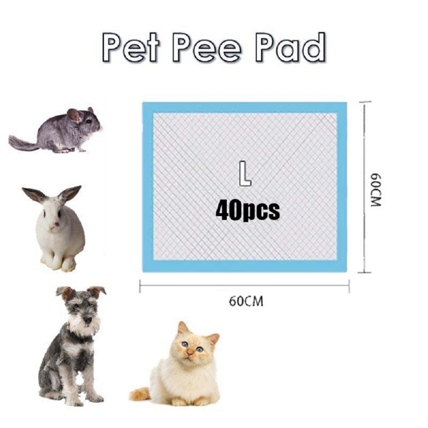 1.3kg/pack Super Thick  Absorbent Waterproof Dog and Puppy Pet Training Pad, Housebreaking Pet Pad, 40-Count Large-Size, 23.6’’X23.6’’ , Blue (Large 40PCS) 