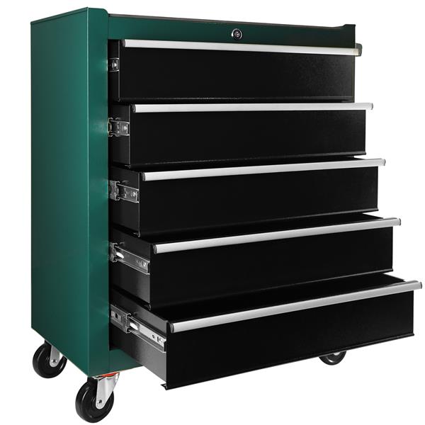 5-Drawers Rolling Tool Chest,Tool Cabinet on Wheels with Keyed Locking System and Drawer Liners,Tool Chest with Link Buckle and can be Combined to Large Cabinet Set,for Warehouse,Garage