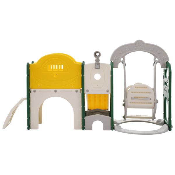 Toddler Slide and Swing Set 8 in 1, Kids Playground Climber Slide Playset with Basketball Hoop  Combination for Babies Indoor & Outdoor