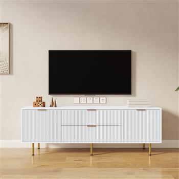 Modern warm white TV cabinet , for Living Room Bedroom