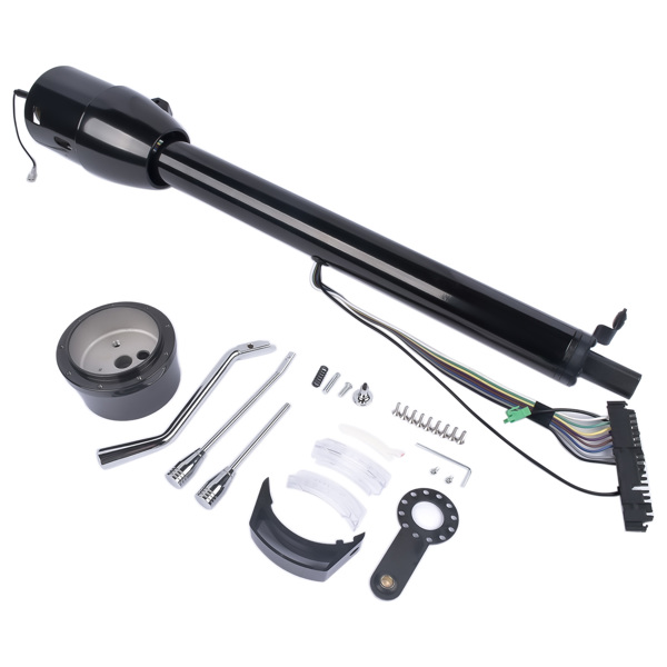 Black Painted Street/Hot Rod Tilt 28" Steering Column Floor Shift Auto No Key Black Paintable