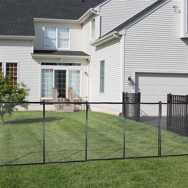 48x4 Ft Outdoor Pool Fence With Section Kit,Removable Mesh Barrier,For Inground Pools,Garden And Patio,Black