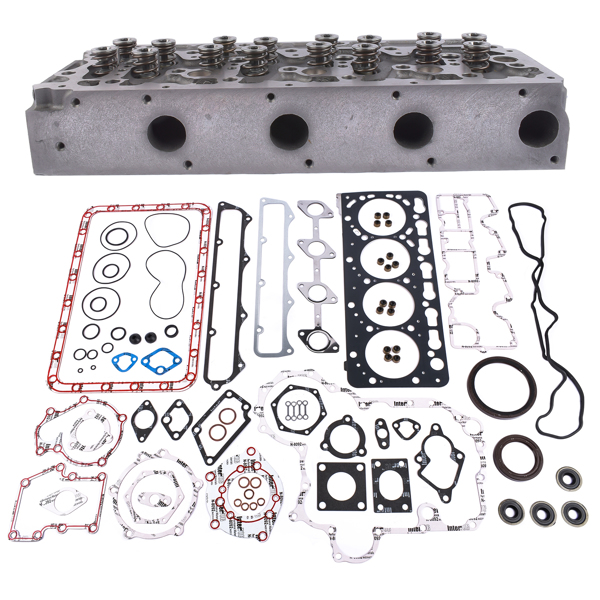 Complete Cylinder Head w/ 16 Valves + Full Gasket Set Fits Kubota V3300 Engine