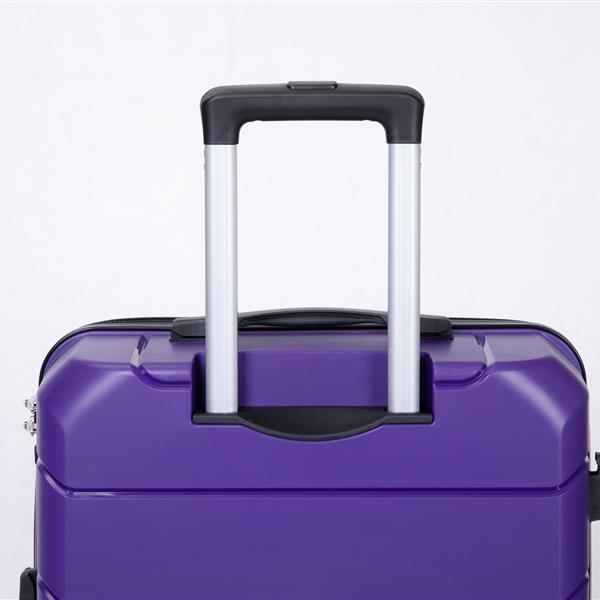 Hardshell Suitcase Spinner Wheels PP Luggage Sets Lightweight Durable Suitcase with TSA Lock,3-Piece Set (20/24/28) ,Purple