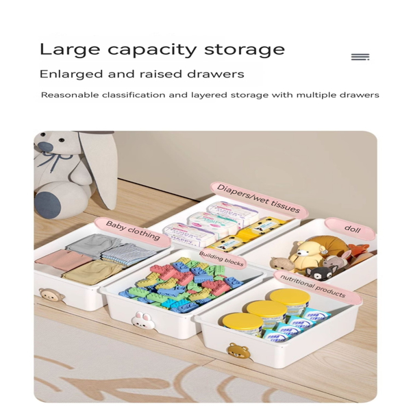 Drawer Storage Rack - 8 drawers - 4 layer, Flexible Mobility With Wheels,Wardrobe Storage Organization, Books, Toys, Miscellaneous Storage Rack Suitable For Study, Bedroom, Living Room, Dormitory, Etc