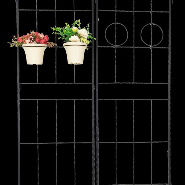 2 Pack Metal Garden Trellis 78.7" x 19.7" Rustproof Trellis for Climbing Plants Outdoor Flower Support Black