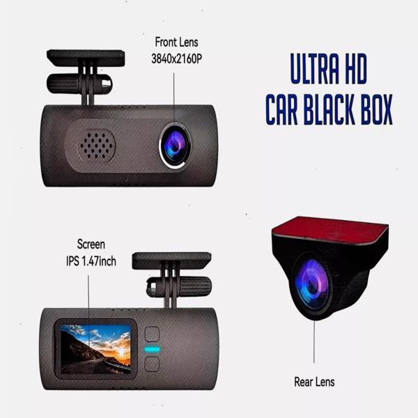 L3 4K Dash Cam Front and Rear Dash Camera WiFi GPS with Free 32GB Card Car DVR