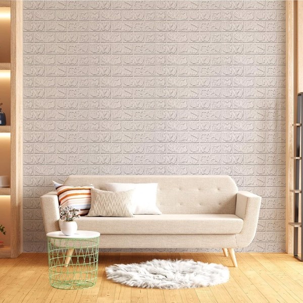 60 PCS 3D brick wall stickers 15 * 13 inches, can cover 87FT ², self-adhesive, suitable for living room, bedroom, dormitory, kitchen wall decoration, home decoration wallpaper