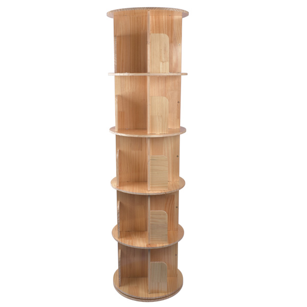 5 Tier Rotating Bookshelf 360 Display Spinning Bookshelf Revolving Bookcase