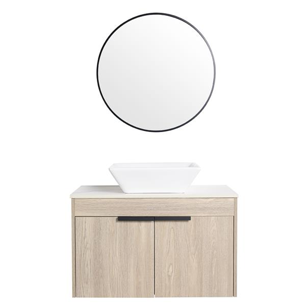 30 " Modern Design Float Bathroom Vanity With Ceramic Basin Set,  Wall Mounted White Vanity  With Soft Close Door,-Packing,-Packing,2 Pieces Parcel