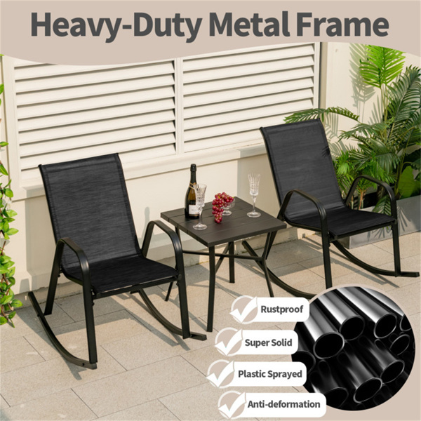 2 PCS Metal Patio Rocking Chair