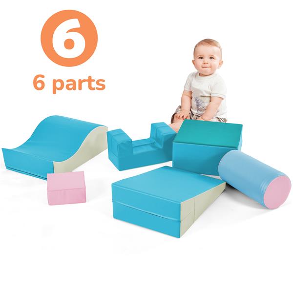 Colorful Soft Climb and Crawl Foam Playset 6 in 1, Soft Play Equipment Climb and Crawl Playground for Kids,Kids Crawling and Climbing Indoor Active Play Structure