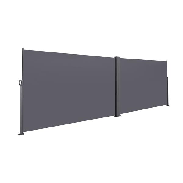 276" x 71''Retractable Side Awning, Waterproof & UV-Resistant,  Privacy Screen Divider Roll Up Balcony(Grey)