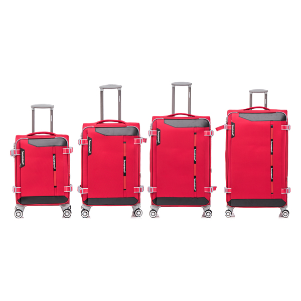 Softside Upright Luggage Set Expandable, Lightweight,4-Piece (20//24/28/32) ,Red