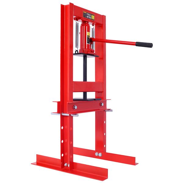 Hydraulic 6 Ton H-Frame Garage Floor Adjustable Shop Press with Plates, 6T,red