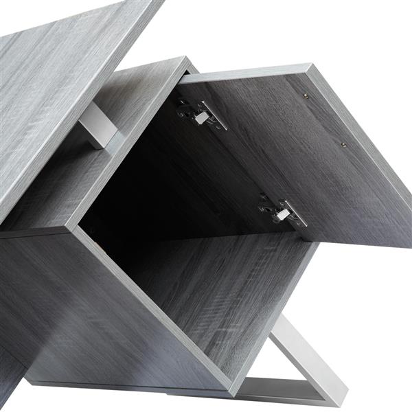 Modern Office Desk with Storage, Grey