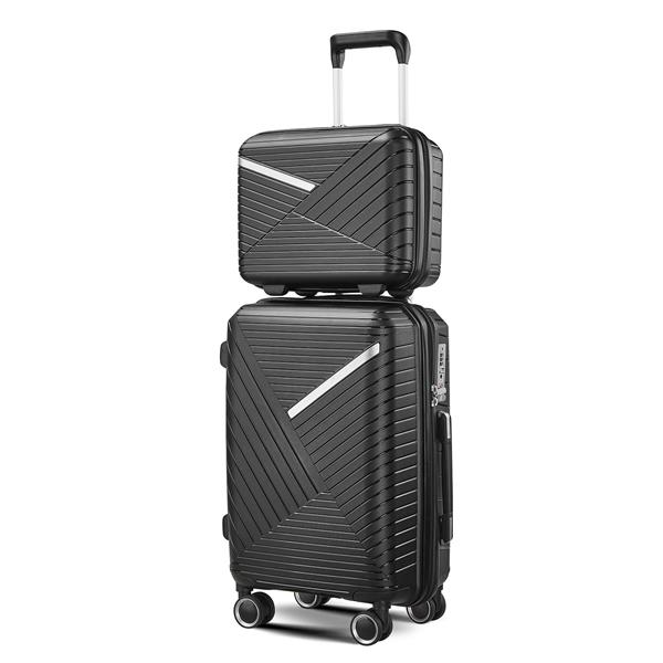 Luggage Sets 4 Piece(14/20/24/28), Expandable Lightweight Suitcase with 4 Double 360 Degrees Mute Spinner Wheels PP Materials Durable TSA Lock Travel Luggage