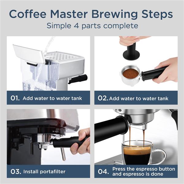 Espresso Machine,20 bar espresso machine with milk frother for latte,cappuccino,Machiato,for home espresso maker,1.8L Water Tank,Stainless Steel Complimentary ESE Filter Ban on Amazon, Temu