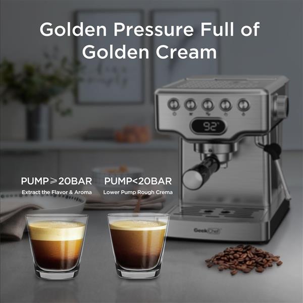 Espresso Machine,20 bar espresso machine with milk frother for latte,cappuccino,Machiato,for home espresso maker,1.8L Water Tank,Stainless Steel Complimentary ESE Filter Ban on Amazon, Temu