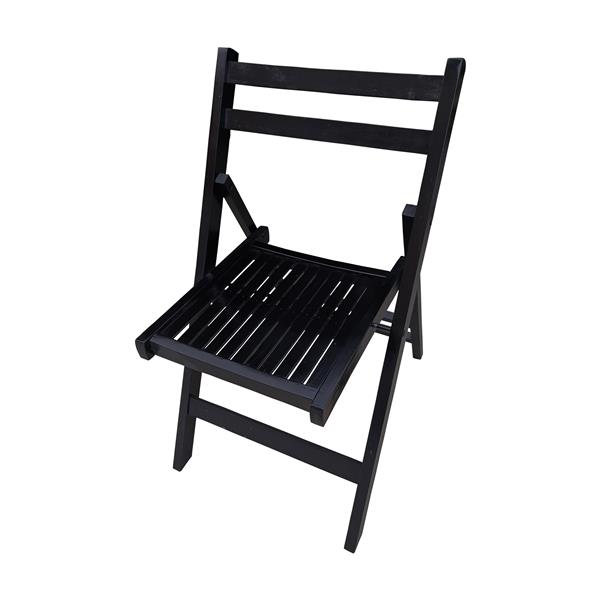 Furniture Slatted Wood Folding Special Event Chair - black, Set of 4, FOLDING CHAIR, FOLDABLE STYLE