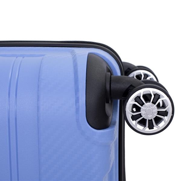 Hardshell Suitcase Spinner Wheels PP Luggage Sets Lightweight Durable Suitcase with TSA Lock,3-Piece Set (20/24/28) ,Purplish Blue