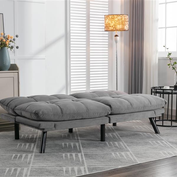 Light Grey Convertible Folding Modern sofa Bed