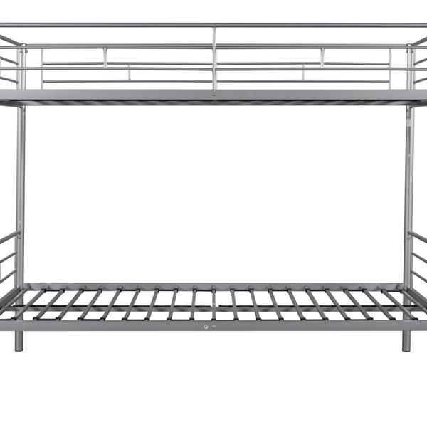 Metal Twin over Twin Bunk Bed/ Heavy-duty Sturdy Metal/ Noise Reduced Design/ Safety Guardrail/ 2 Side Ladders/ CPC Certified/ No Box Spring Needed