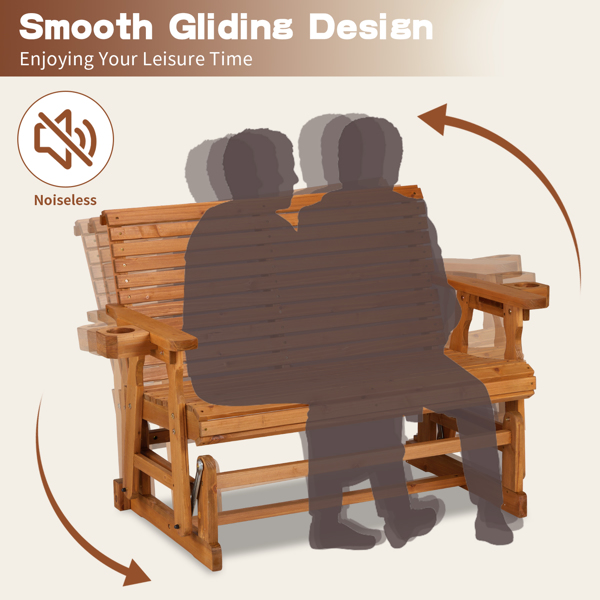 Double horizontal backrest fir garden glider chair