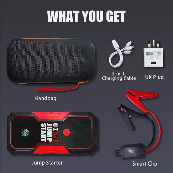 Car Jump Starter 2000Amp 14000mAh 12V Lithium Battery Booster Pack Power Bank UK