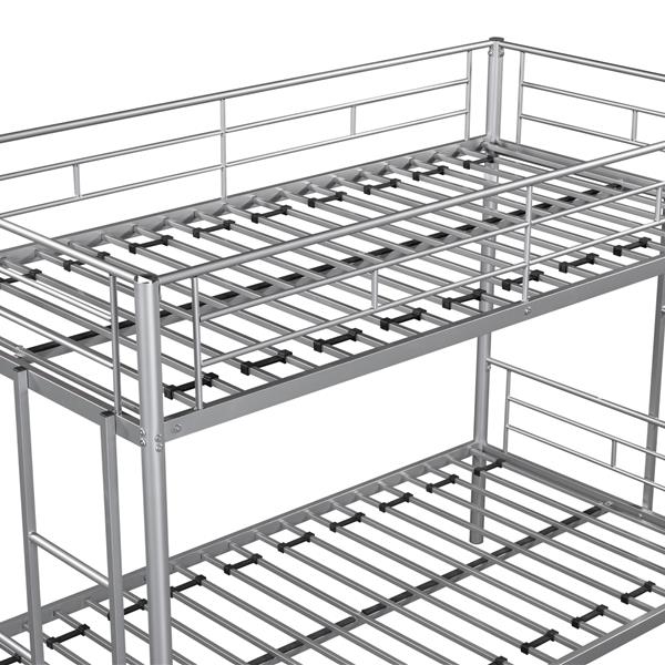 Metal Twin over Twin Bunk Bed/ Heavy-duty Sturdy Metal/ Noise Reduced Design/ Safety Guardrail/ 2 Side Ladders/ CPC Certified/ No Box Spring Needed