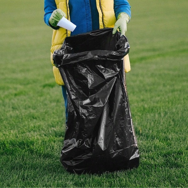 Plastics 13 Gallon Trash Bags (1.6 MIL - 100PCS) 23" x 27" - Large Heavy Duty Can Liners - Plastic Black Garbage Bags for Lawn, Leaf, Contractor, Yard (50pcs per pack, 2 packs totaling 100pcs)