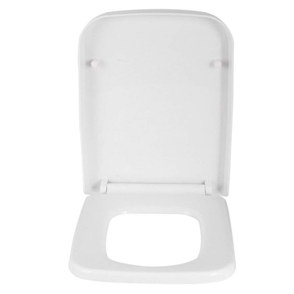 1pc white silent closed PP toilet lid, durable bathroom toilet lid, thickened design, easy to install household plastic seat ring