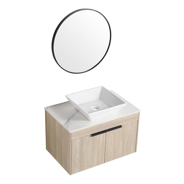 30 " Modern Design Float Bathroom Vanity With Ceramic Basin Set,  Wall Mounted White Vanity  With Soft Close Door,-Packing,-Packing,2 Pieces Parcel