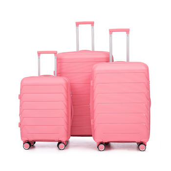 PP Luggage Sets 3 Piece(20/24/28), Expandable Carry On Luggage with TSA Lock Airline Approved, PP materials Hard Shell and Lightweight Suitcase with Spinner Wheels (Pink) 