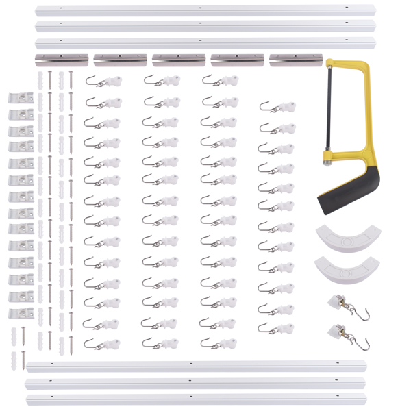 12-18 ft Track Set Room Divider Ceiling Curtain Track Set Curtain Rail System Room divider Ceiling Track Set for Curtains with Hooks