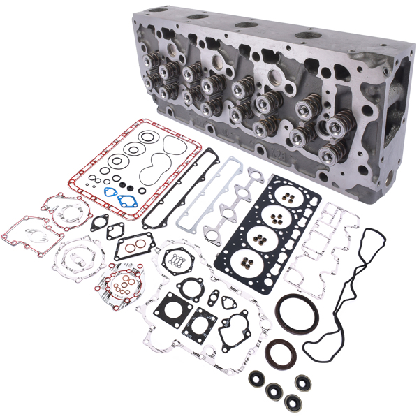 Complete Cylinder Head w/ 16 Valves + Full Gasket Set Fits Kubota V3300 Engine