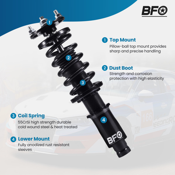 BFO Coilovers Height Adj. Struts for Honda Civic 92-00 EG EJ EH Integra 94-01