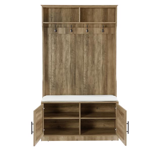  Wood Coat Rack, Storage Shoe Cabinet, with Clothes Hook, with Sponge Pad Product, Multiple Storage Racks, bedroom, porch wardrobe storage rack, Light Colour