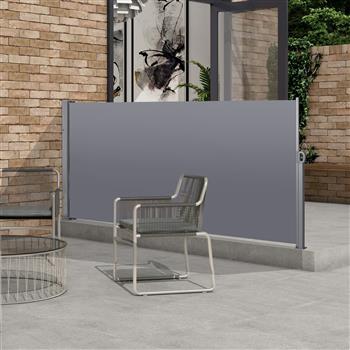 Retractable Side Screen Awning, UV Resistant, Waterproof, Patio Privacy Screen for Garden, Balcony, Courtyard(Dark Grey), 118.1\\" x 62.99\\"