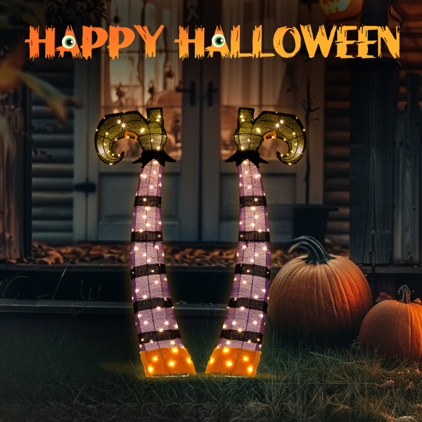 4ft 2D Witch legs Outdoor Halloween Decorations